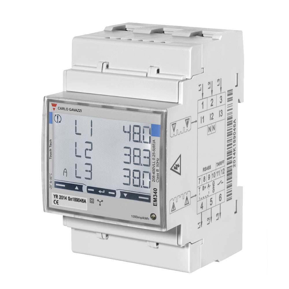Carlo Gavazzi 3-vaihe Energiamittari EM340 Modbus MID kuormanhallinta ...